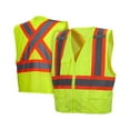 thumbnail image 1 of Surveyor Style- Hi Vis Lime Vest - with Contrasting Reflective Tape- also includes X on back for CSA approved Vests, 1 of 3