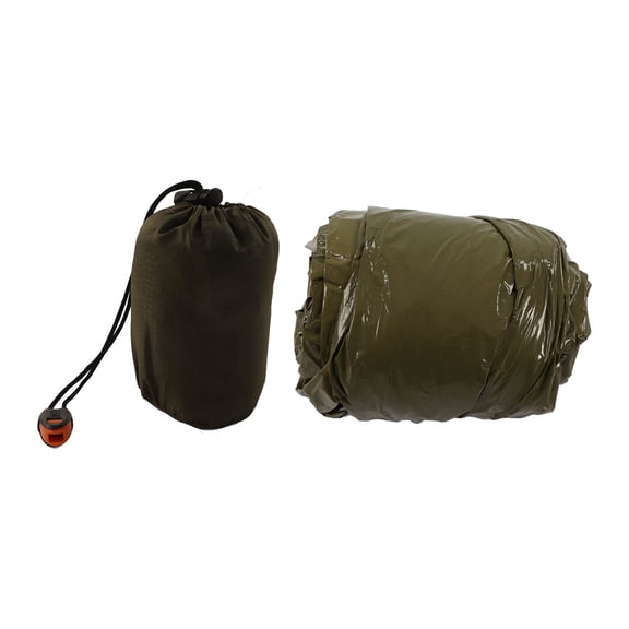 Survival Bivouac Bag, Tear Resistant Emergency Survival Sleeping Bag Comfortable Safe 0.03mm Thick With Storage Bag For Hiking Green 200x85cm