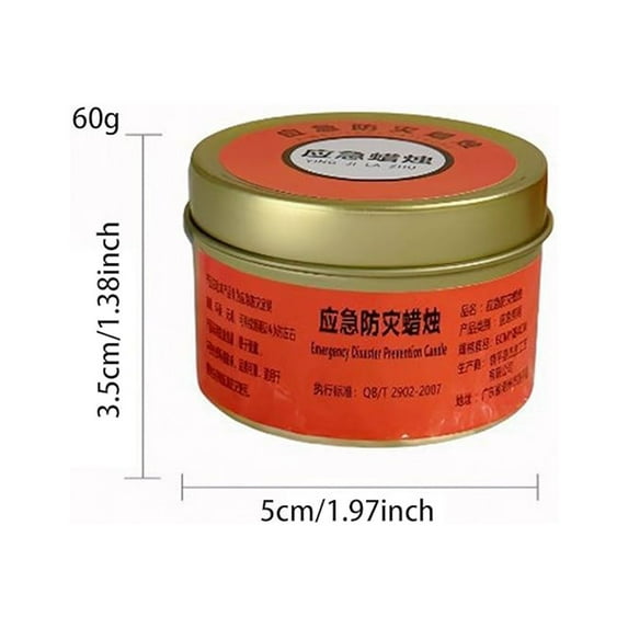 Survival Candles, Long Lasting Candles, Windproof 30 Hour Burning Multi Purpose Lighting for Power Outages Camping Hiking, Odorless and Waterproof Iron Can Container