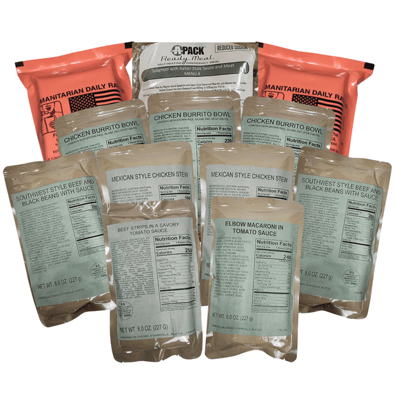 Survival Food Bulk MRE Camping Entree and Meals 12-Pack