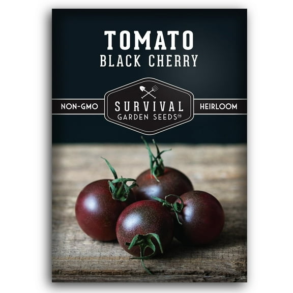 1 Pack Black Cherry Tomato Seed - Purple Cherry Tomatoes - Heirloom Annual Full Sun Vegetables