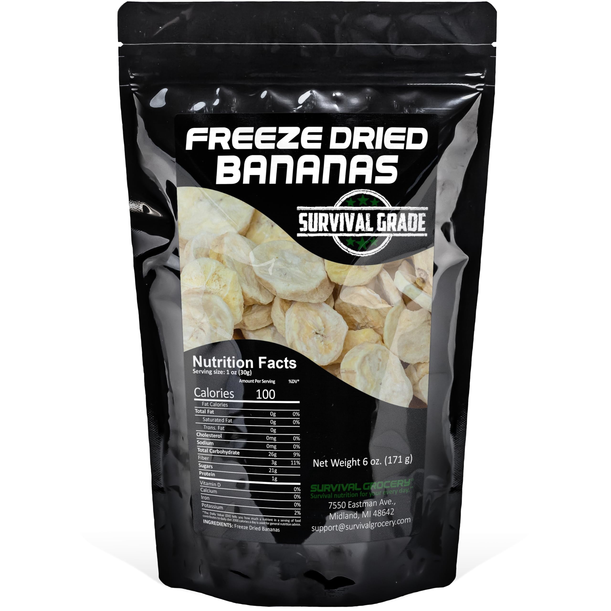 Survival Grocery Freeze Dried Blueberries - 7oz Bag, Unsweetened, No Additives, Long Shelf Life Snack
