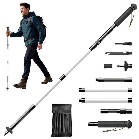 Survival Hiking Stick Multitool, Multi Tool Hiking Stick, Illuminated Poles with Bag