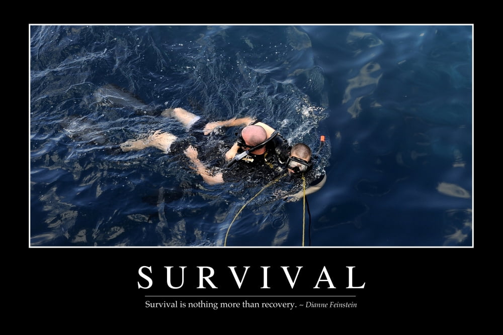 Survival Inspirational Quote and Motivational Poster Canvas Art - Stocktrek Images (34 x 23)