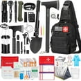 thumbnail image 1 of Survival Kit, 262Pcs Survival Gear and Supplies with First Aid Kit Pouch and Crossbody Bag, Emergency Kit with Tent, Camping Axe Hammer, Survival Shovel w/Pick, Bug Out Bag Gifts for Men Women, 1 of 8