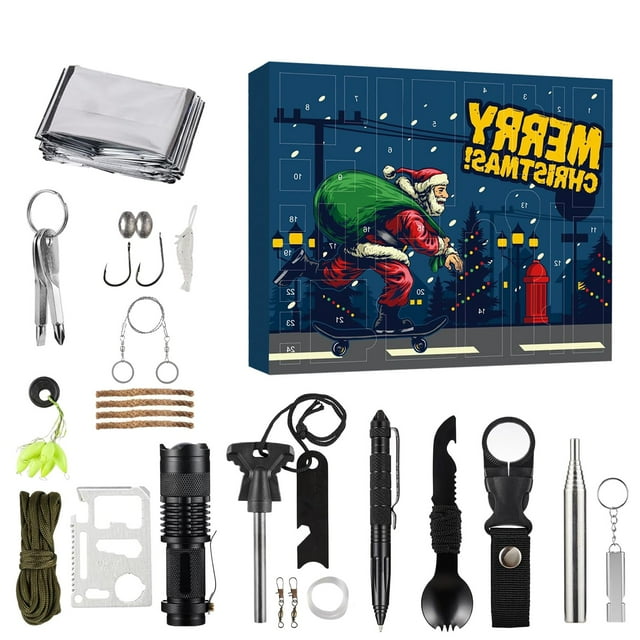 Survival Kit Advent Calendar 2024 Adults Men, 24 Day Christmas