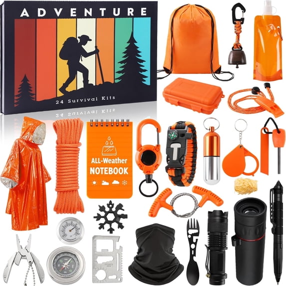 Survival Kit Advent Calendar for Men Women Adults- Survival Tools Advent Calendar for Teen - Surprise Gifts for Outdoor Enthusiasts