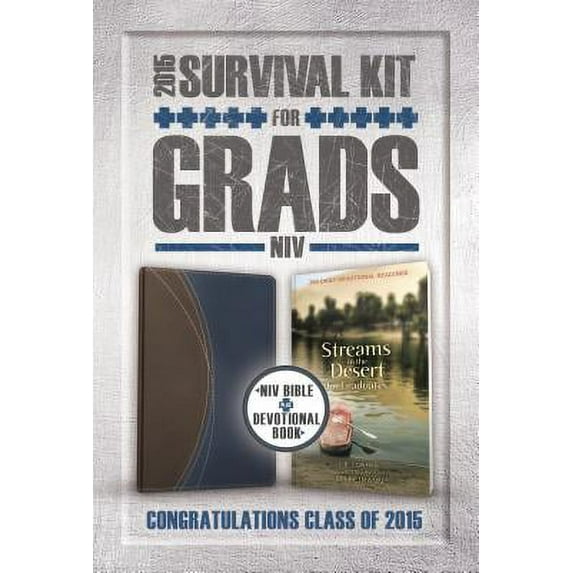 Survival Kit for Grads 2015: New International Version Bible with Brown & Blue Italian Duo-Tone Cover, With Devotional Book Streams in the Desert