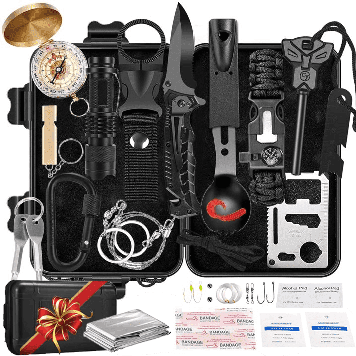 TEIPUERY Survival Kits 38 in 1,Survival Gear and Equipment for Men Camping Hiking Hunting Outdoor Adventure,Survival Tool Gifts for Men Dad Husband