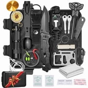 TEIPUERY 38-in-1 Survival Kit for Men, Emergency Survival Kit with Flashlight, Compass and Camping Tools for Hiking, Outdoor Adventures