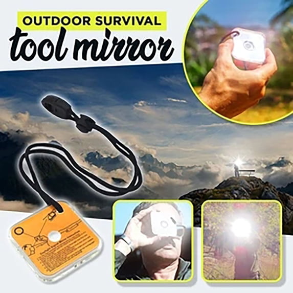Survival Mirror under $5! CQCYD Survival Signal Mirror, Multifunctional Emergency Rescue Tool with Whistle, Outdoor Survival Gear for Camping Hiking Hunting, Acrylic Reflective Mirror