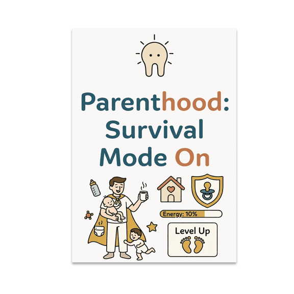 Survival Mode Engaged Family Wall Decor - Parenthood Enthusiast - 13x19 Poster Print
