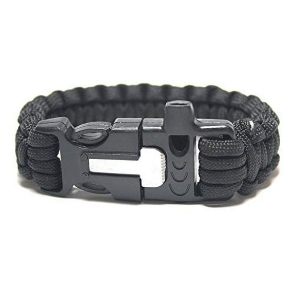Survival Paracord Bracelet 9.5" Length (8ft undone) with Fire Starter and Whistle Built In - By Survival Gear Authority(TM) (9.5 Inch)