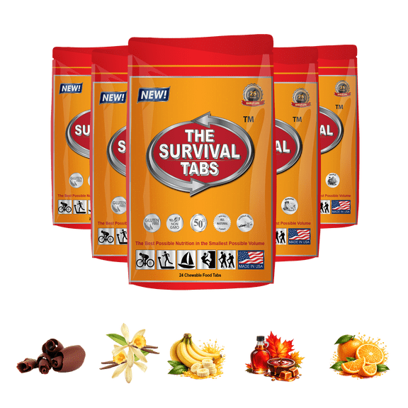 Survival Tabs Variety Pack Emergency Food Pouches 120 tabs Survival Food Tablets Long Term Food Storage Gluten Free Non-GMO