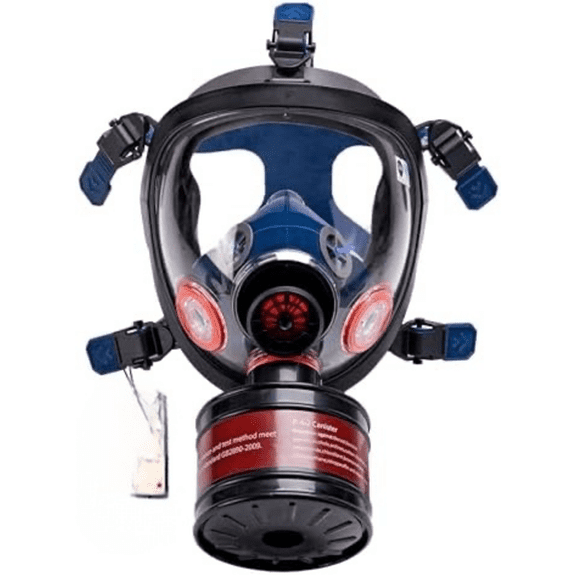 Survival & Tactical Full Face Gas Mask Respirator - Heavy-Duty Anti-Fog Air Filtration Mask with 40mm Activated Charcoal Filter for Vapor & Particulates$$Tools & Hardware Other