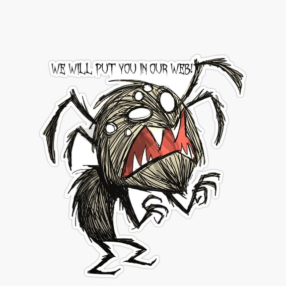 Survival Video Game Companion Dark Gothic Spider Web Monster Character Portrait Decal For PC Sticker