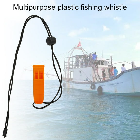 Survival Whistle Extra-Loud Convenient Using Sling Rope ABS Double Pipe Emergency Whistle for Camping