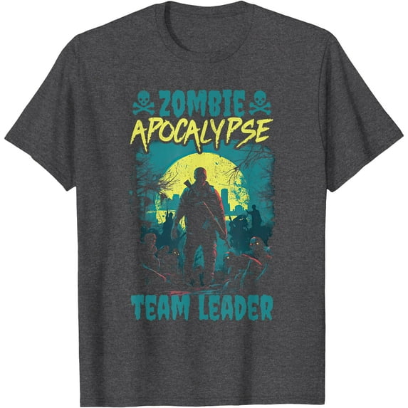 Survival Zombie Apocalypse Team Leader Post Apocalyptic Softstyle Unisex T-Shirt,Dark Heather Grey Color,Size 3XL