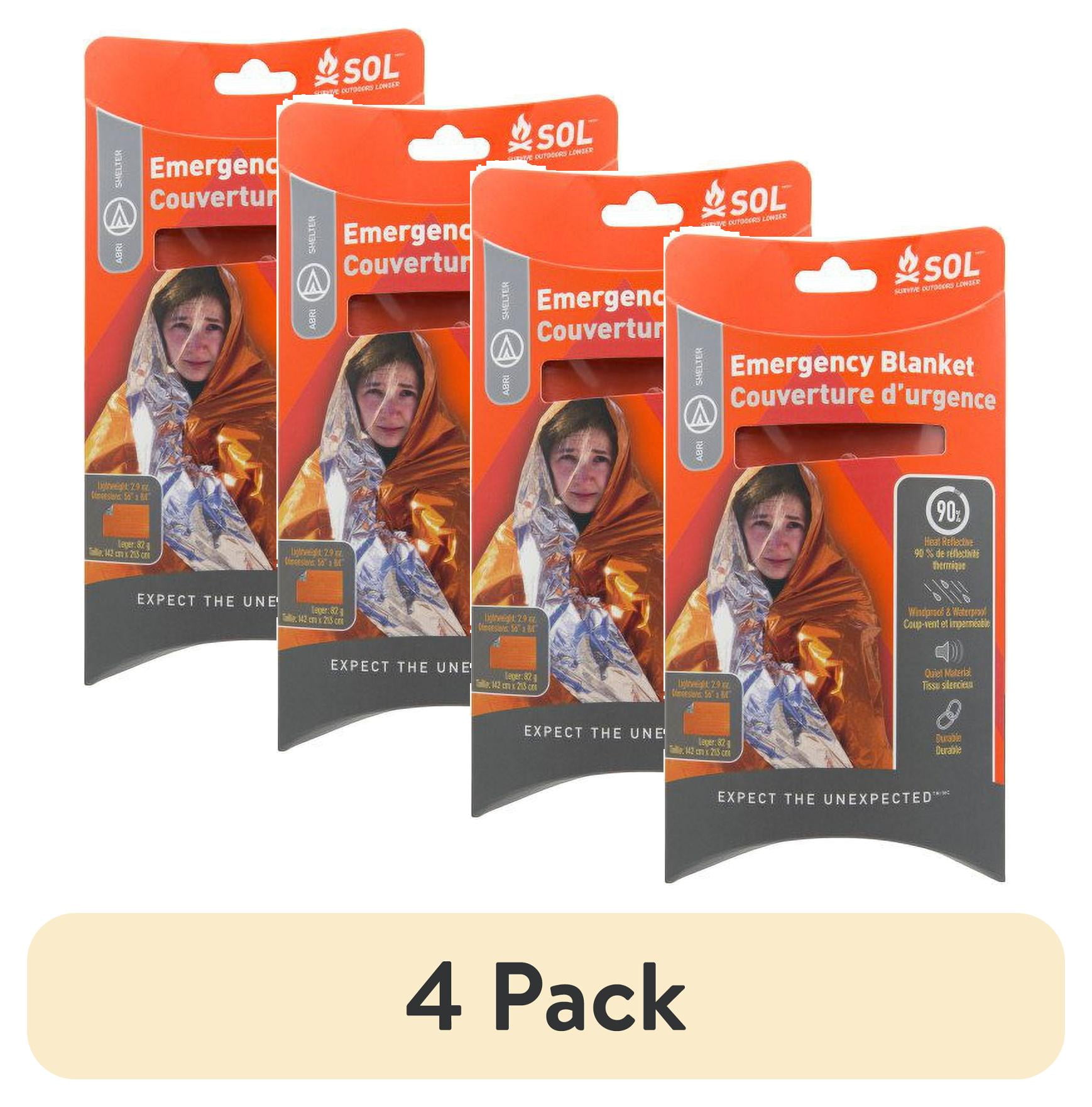 SOL 56" x 84" Orange and Silver Emergency Blanket