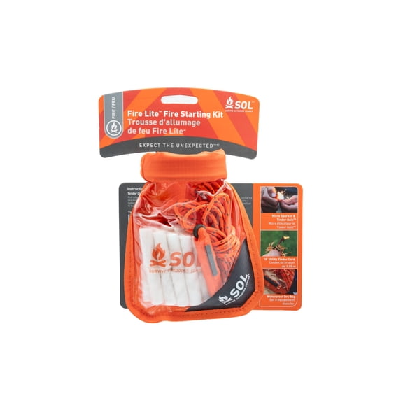 Survive Outdoors Longer Fire Lite Kit in Dry Bag, Orange