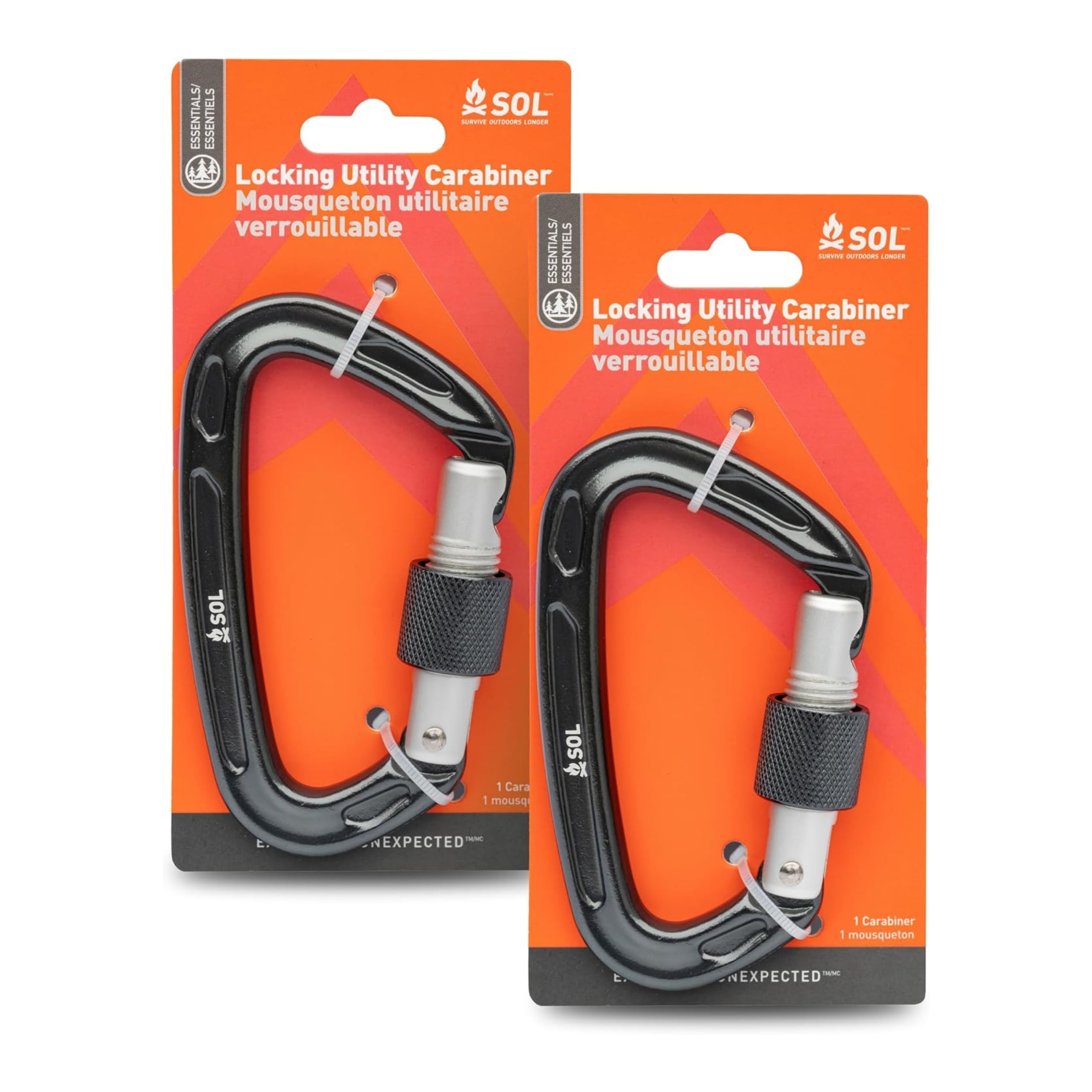 S.O.L. Survive Outdoors Longer Locking Utility Carabiner - Thumbnail 3