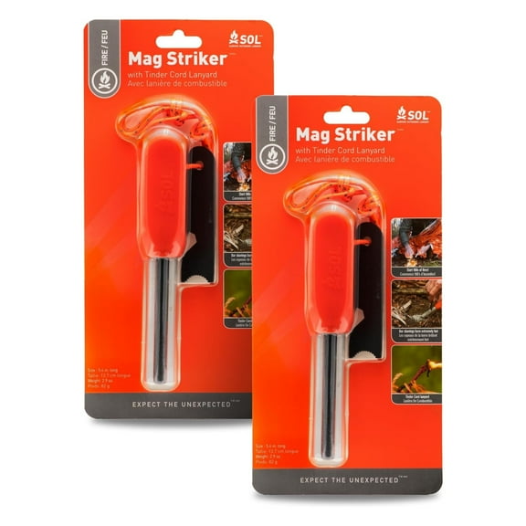 Survive Outdoors Longer Mag Striker with Tinder Cord (Pack of 2)