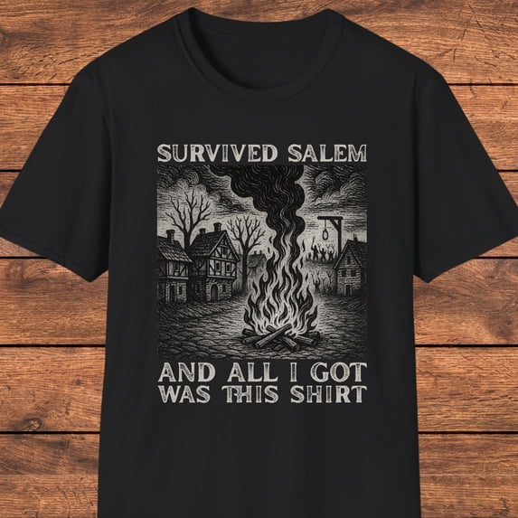 Surveved Survived Salem T-Shirt, Witch Trial Humor, Funny History Tee, Salem ...
