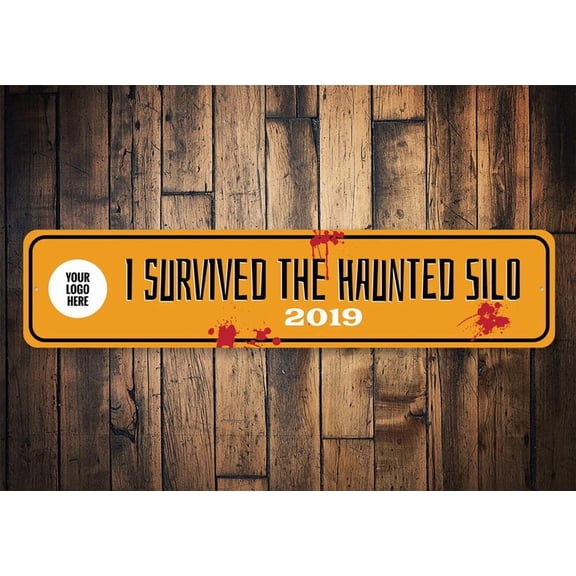 Survived The Silo Haunted Silo Decor Scary Farm Decor Halloween Sign Scary Halloween Sign Halloween Decor - Scary Sign - Size: 16 x 4 Inches