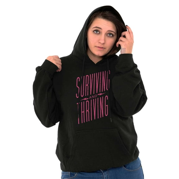 Surviving And Thriving Breast Cancer Hoodie Sweatshirt Women Brisco Brands X