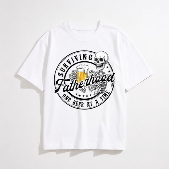 Surviving Fatherhood At A Time Skeleton Dad Jokes T-Shirt
