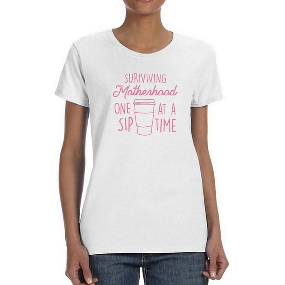 Surviving Motherhood Art Shaped T-Shirt Women -Smartprints Designs, Female Medium