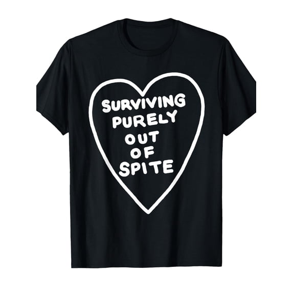 Surviving Out Of Spite Heart Graphic Womens Tshirt