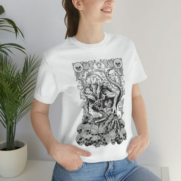 Surviving Zombie Through Skulls Apocalypse Unisex Jersey Short Sleeve Tee