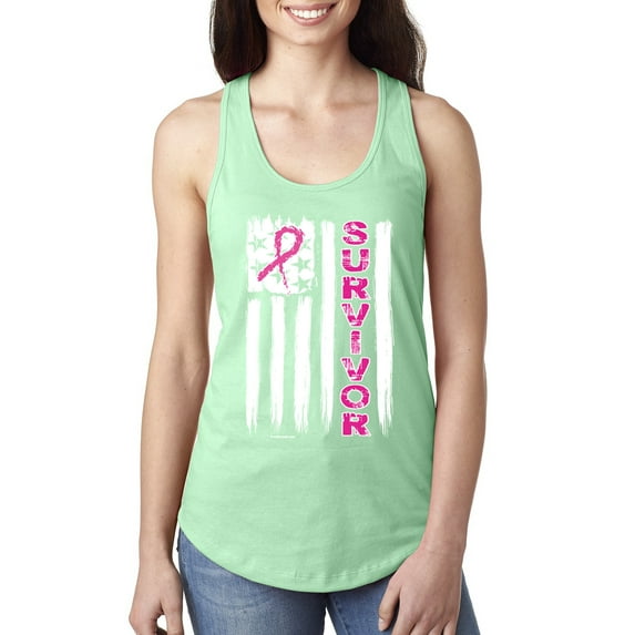 Survivor Awareness Flag Awareness Ladies Racerback Tank Top, Mint, Medium