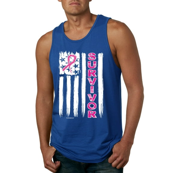 Survivor Awareness Flag Awareness Mens Graphic Tank Top, Royal, Small