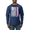 thumbnail image 1 of Survivor Awareness Flag Awareness Mens Long Sleeve Shirt, Navy, 3XL, 1 of 3