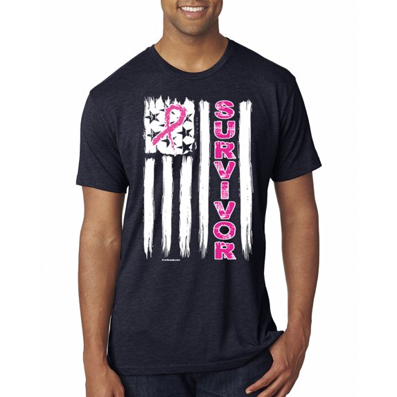 Survivor Awareness Flag Awareness Mens Premium Tri Blend T-Shirt, Vintage Navy, Large