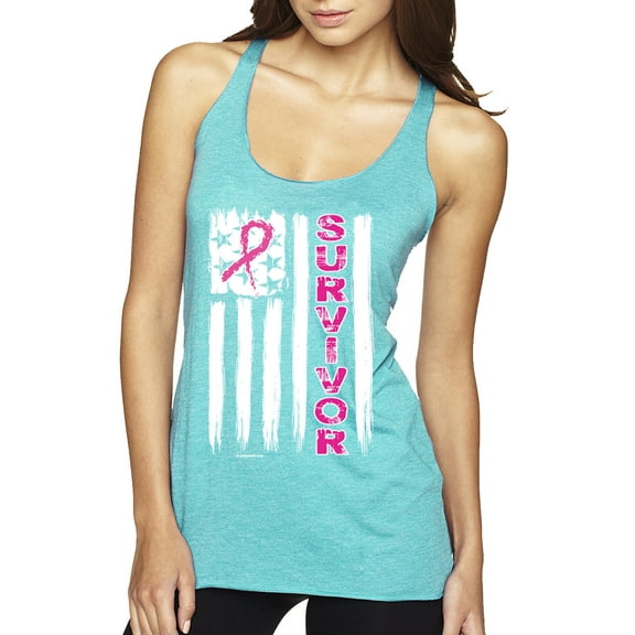 Survivor Awareness Flag Awareness Tri-Blend Racerback Tank Top, Tahiti Blue, Small