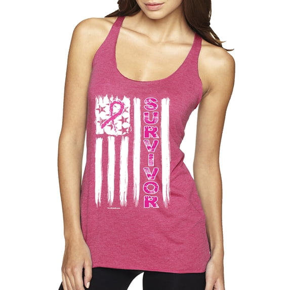 Survivor Awareness Flag Awareness Tri-Blend Racerback Tank Top, Vintage Pink, Large