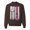 thumbnail image 1 of Survivor Awareness Flag Awareness Unisex Crewneck Graphic Sweatshirt, Brown, Small, 1 of 3