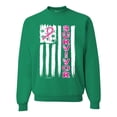 thumbnail image 1 of Survivor Awareness Flag Awareness Unisex Crewneck Graphic Sweatshirt, Kelly, X-Large, 1 of 3