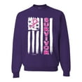 thumbnail image 1 of Survivor Awareness Flag Awareness Unisex Crewneck Graphic Sweatshirt, Purple, 2XL, 1 of 3