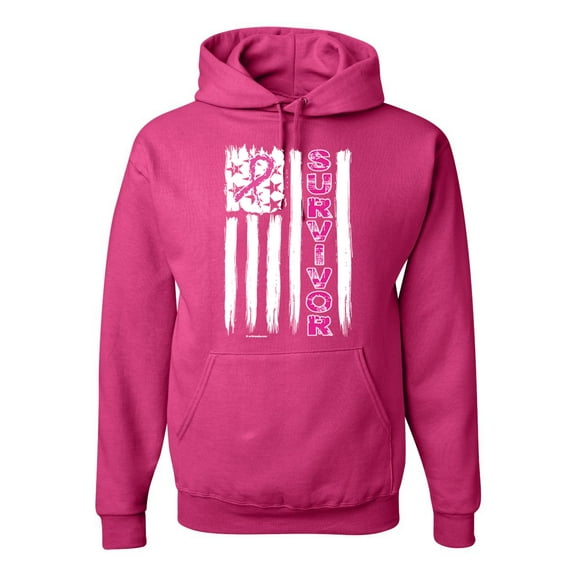 Survivor Awareness Flag Awareness Unisex Graphic Hoodie Sweatshirt, Fuschia, 2XL