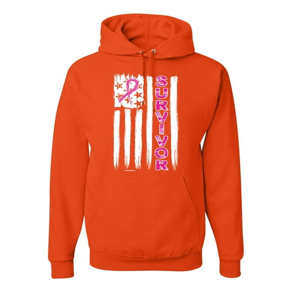 Survivor Awareness Flag Awareness Unisex Graphic Hoodie Sweatshirt, Orange, Small