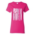 thumbnail image 1 of Survivor Awareness Flag Awareness Womens Graphic T-Shirt, Fuschia, Large, 1 of 3