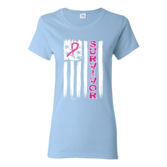 Survivor Awareness Flag Awareness Womens Graphic T-Shirt, Light Blue, 2XL
