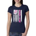 thumbnail image 1 of Survivor Awareness Flag Awareness Womens Slim Fit Junior Tee, Navy, X-Large, 1 of 3