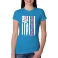 thumbnail image 1 of Survivor Awareness Flag Awareness Womens Slim Fit Junior Tee, Turquoise, Large, 1 of 3