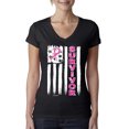 thumbnail image 1 of Survivor Awareness Flag Awareness Womens V-Neck Tee, Black, Small, 1 of 3