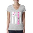 thumbnail image 1 of Survivor Awareness Flag Awareness Womens V-Neck Tee, Heather Grey, 2XL, 1 of 3